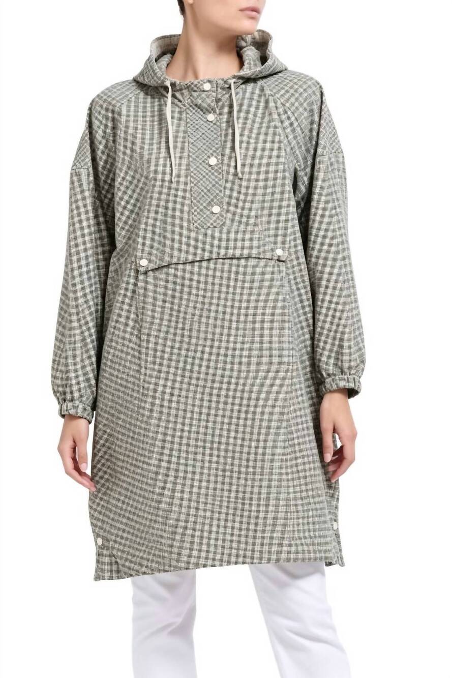 NEW BRUNELLO CUCINELLI soar women's lightweight check-patterned raincoat in ecru